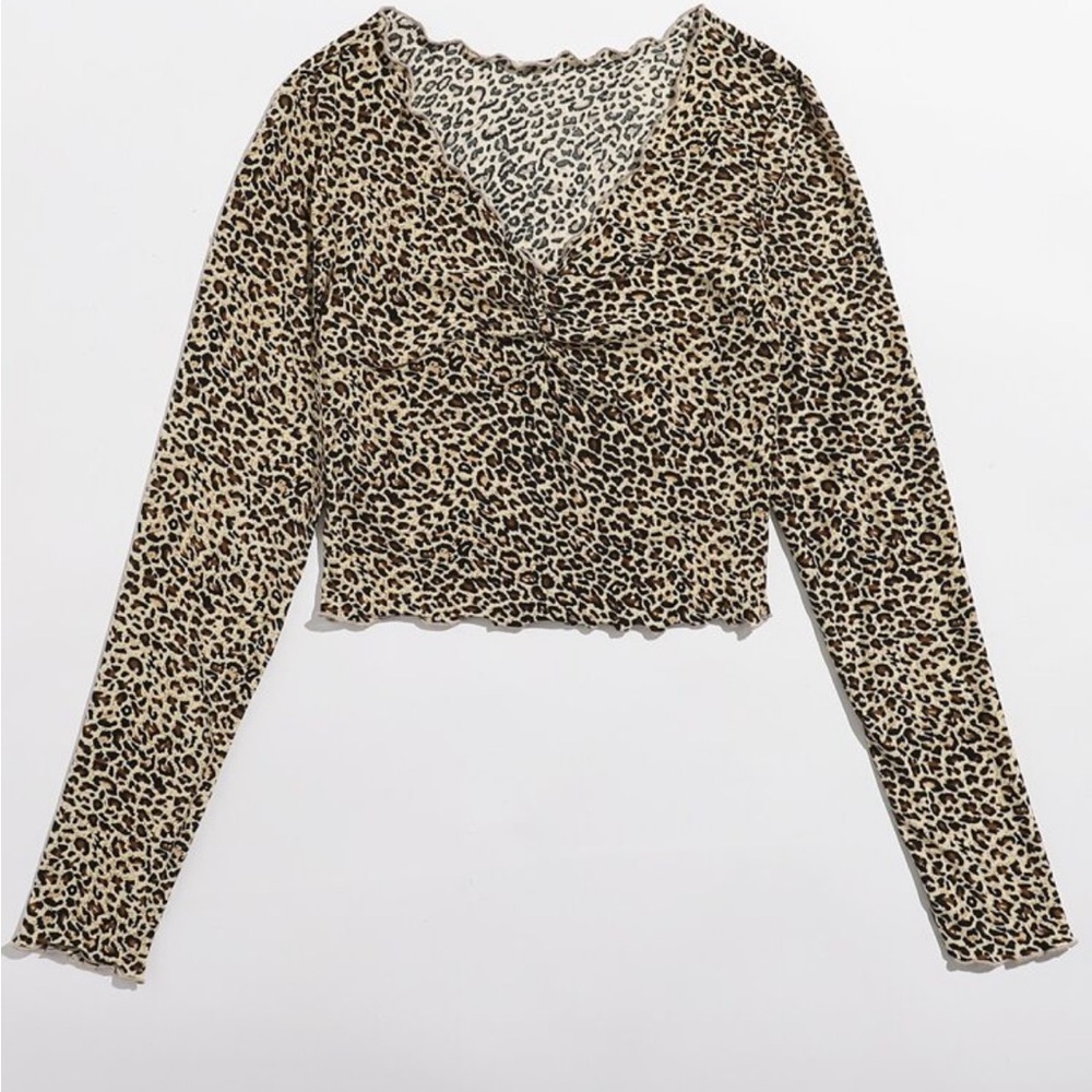 Leopard Print Long Sleeve Top